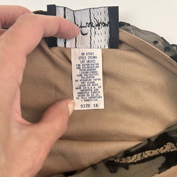 NWT Vintage Y2K SL Fashions Babydoll Midi Dress 16 Burnout Whimsigoth Fairy - Picture 12 of 12